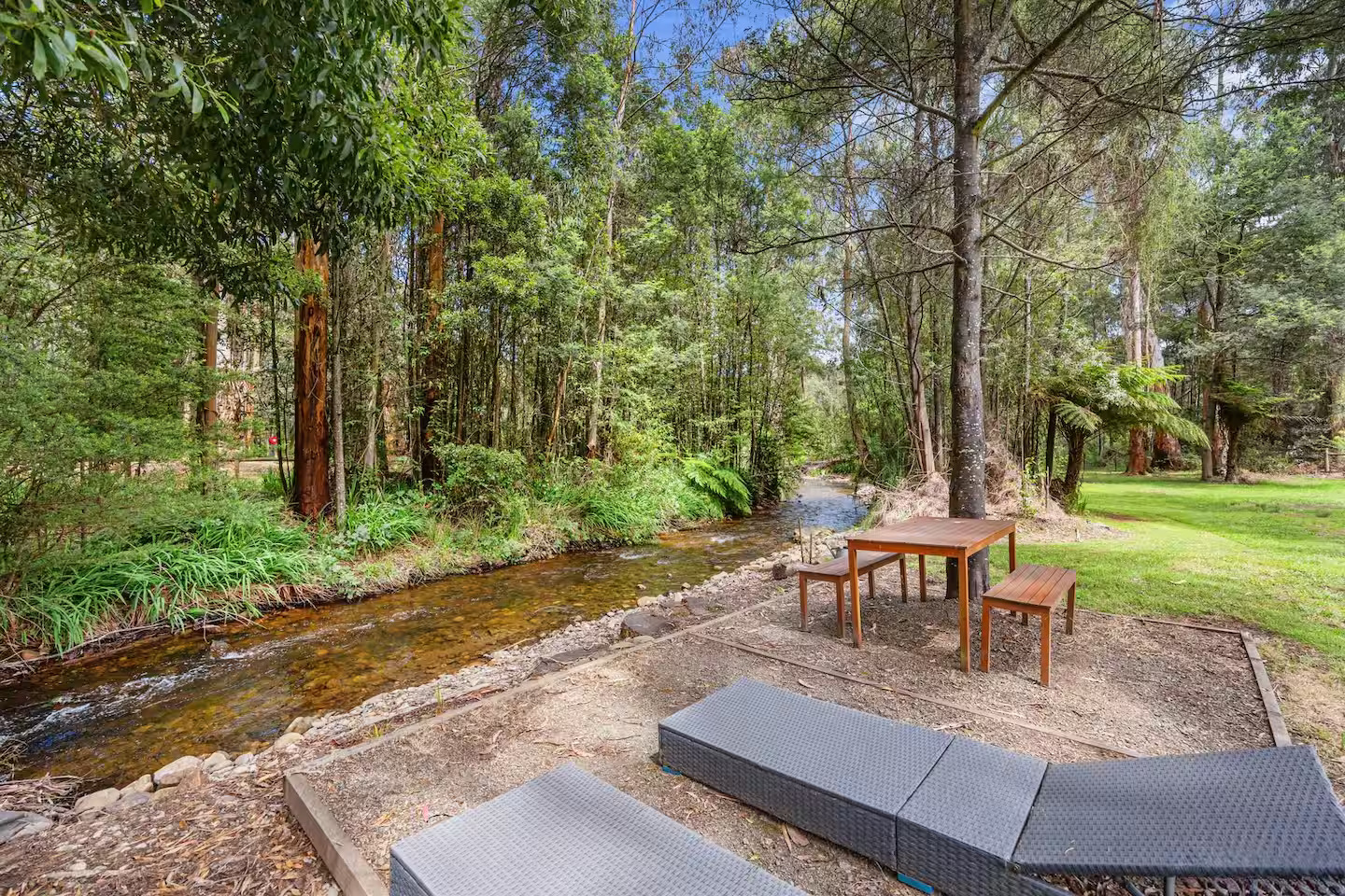 The grounds at Steavenson River Estate, Marysville VIC